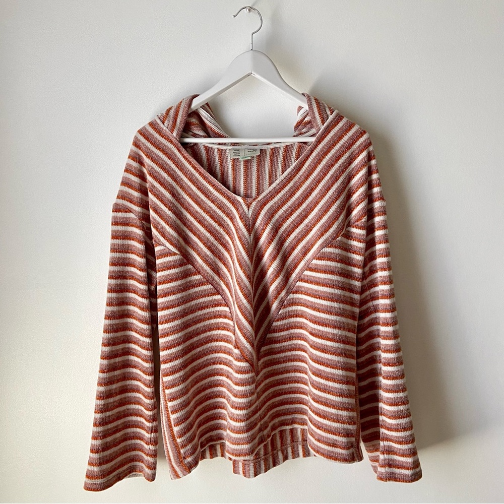 Anthropologie Saturday Sunday Striped Velour Hoodie Size M